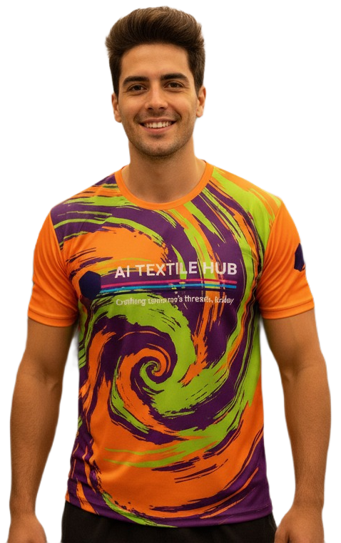 Sport shirt with a swirling graphic